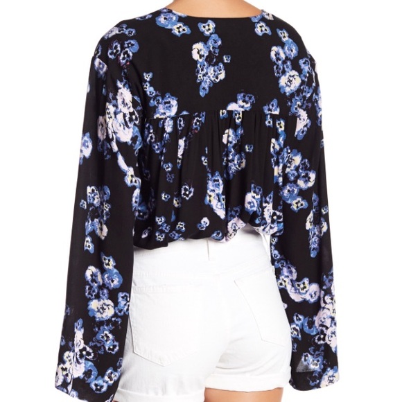 NWT Free People Floral Bell Sleeve Bodysuit - Picture 5 of 7